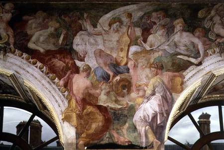 Parnassus, detail of decorative scheme in the Gallery of Francis I von Rosso Fiorentino