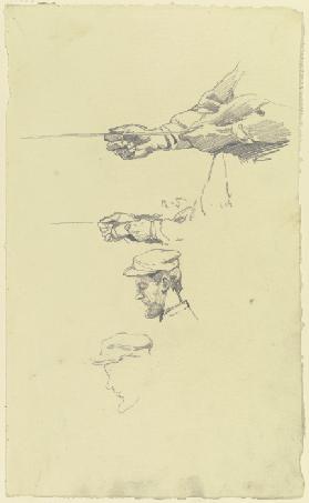 Kopf und Hände eines Arbeiters aus der "Großen Spinnerei von Edam"