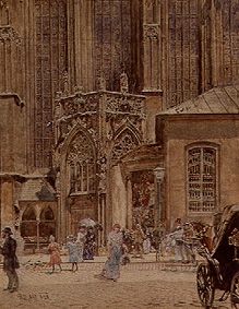 Am Stephansdom in Wien von Rudolf von Alt