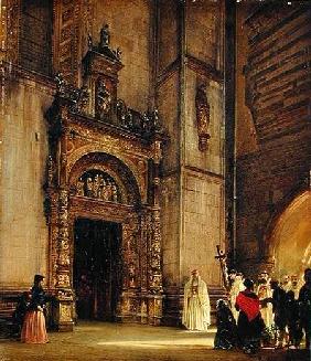 Side portal of Como Cathedral 1850  card