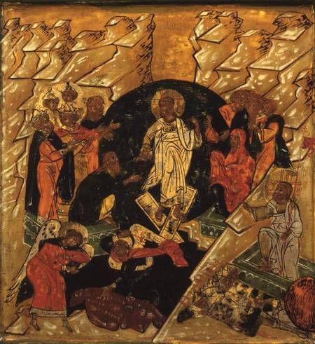 Anastasis (Christ's Descent into Hell), Russian icon von Russian School