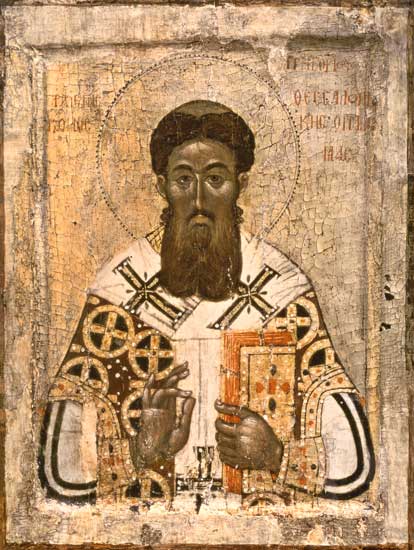 Icon of St. Gregory (335-390) Archbishop of Thessaloniki (tempera on papel) von Russian School
