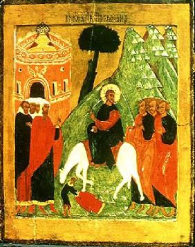 Icon depicting Christ's Entry into Jerusalem