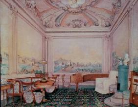 Interior of the reception room in a manor house 1840-50s