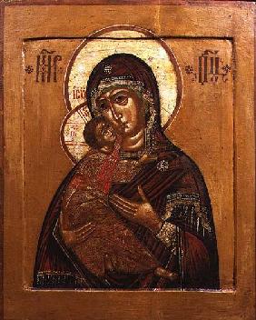 Mother of God of Vladimir, icon from north western Russia late 17th