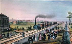 Opening of the First Railway Line from St. Petersburg to Pavlovsk 1820s  on