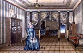 A Spinster in a Neo-Classical Sitting Room Interior c.1835  wi