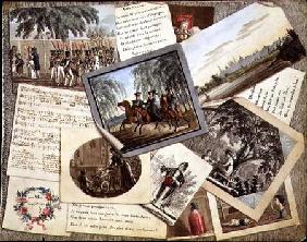 Trompe l'oeil collage of sheet music, greeting cards and poems c.1821  &