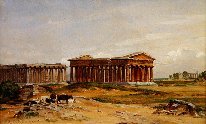 The ruins at Paestum, 1852 (oil on canvas) von Samuel James Ainsley