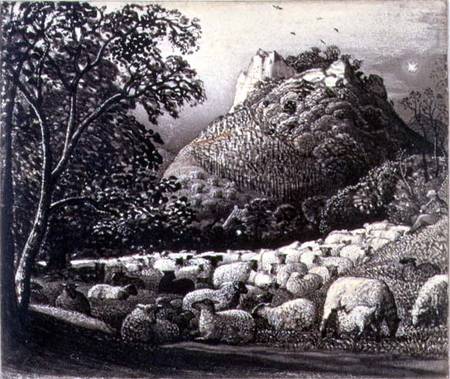 The Flock and the Star (pen and brush in ink over pencil and ink) von Samuel Palmer