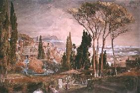 View from the Villa d'Este at Tivoli 1839