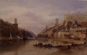 The Proposed Suspension Bridge from Rownham Ferry c. 1836