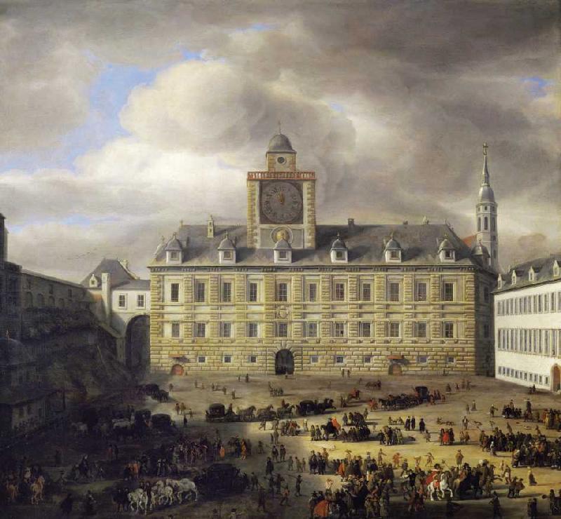 Der innere Burgplatz in Wien von Samuel van Hoogstraten