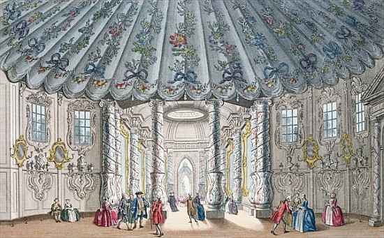 Interior View of the elegant music room in Vauxhall Gardens; engraved by H. Roberts von Samuel Wale