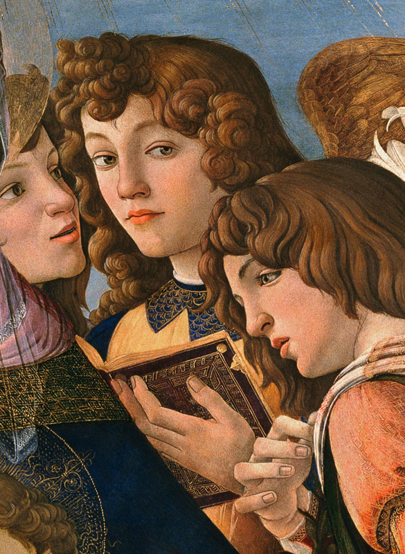 Angels from the Madonna della Melagrana (detail of 44340) von Sandro Botticelli