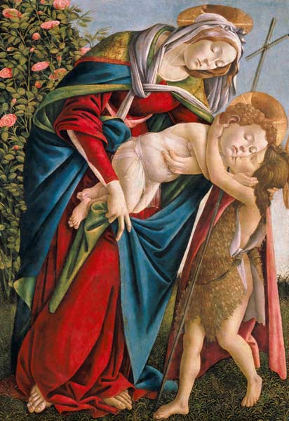 Madonna mit Kind und dem Johannesknaben. von Sandro Botticelli