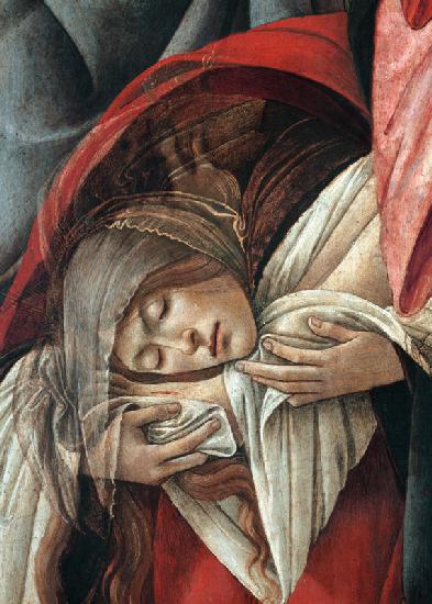 Lamentation over the Dead Christ, detail of Mary Magdalene 1490-1500