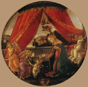 Madonna und Kind mit drei Engeln 1493