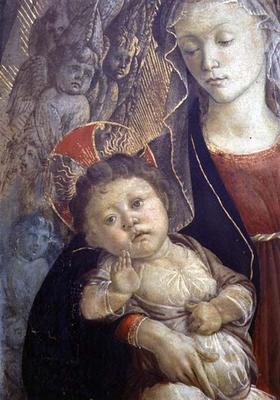 The Madonna and Child in Glory, detail of of Child, 1468 (tempera on panel) (detail of 85673) 19th