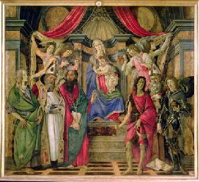 Virgin and Child with Saints from the Altarpiece of San Barnabas, c.1480-81 (tempera on panel) 1843