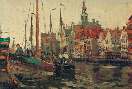 Fischewer im Hafen von Emden 1910-01-01