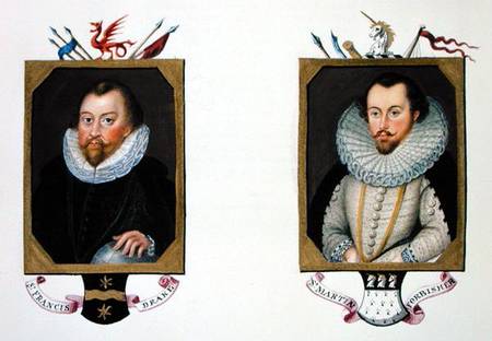 Double portrait of Sir Francis Drake (c.1540-96) and Sir Martin Frobisher (c.1535-94) from 'Memoirs von Sarah Countess of Essex