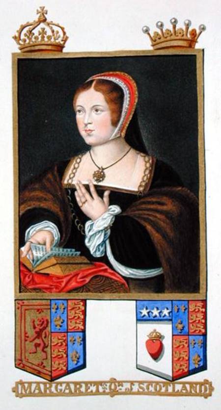 Portrait of Margaret Tudor (1489-1541) Queen of Scotland from 'Memoirs of the Court of Queen Elizabe von Sarah Countess of Essex