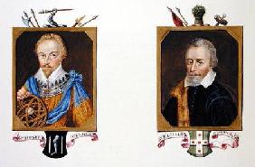 Double portrait of Sir Humphrey Gilbert (c.1539-83) and Sir Richard Grenville (c.1541-91) from 'Memo 1825