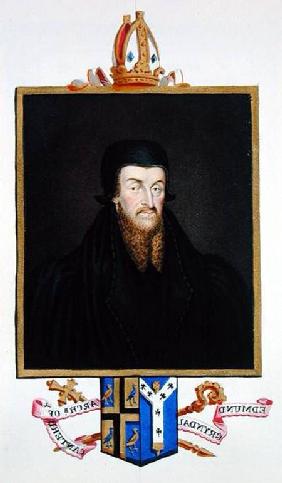 Portrait of Edmund Grindal (c.1519-83) Archbishop of Canterbury from 'Memoirs of the Court of Queen published