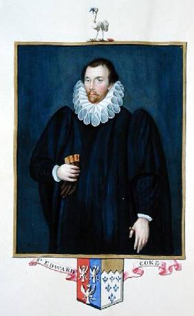 Portrait of Edward Coke (1552-1634) from 'Memoirs of the Court of Queen Elizabeth' published