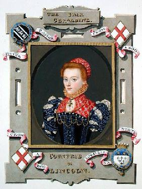 Portrait of Elizabeth Fitzgerald (c.1528-89) Countess of Lincoln from 'Memoirs of the Court of Queen published