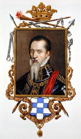Portrait of Ferdinand Alvarez de Toledo Duke of Alva from 'Memoirs of the Court of Queen Elizabeth' published