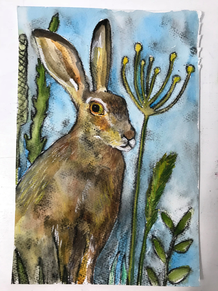 Hare with seed heads von Sarah Thompson-Engels