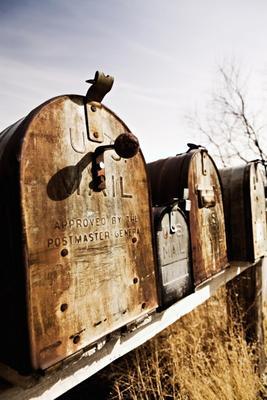 old American mailboxes in midwest