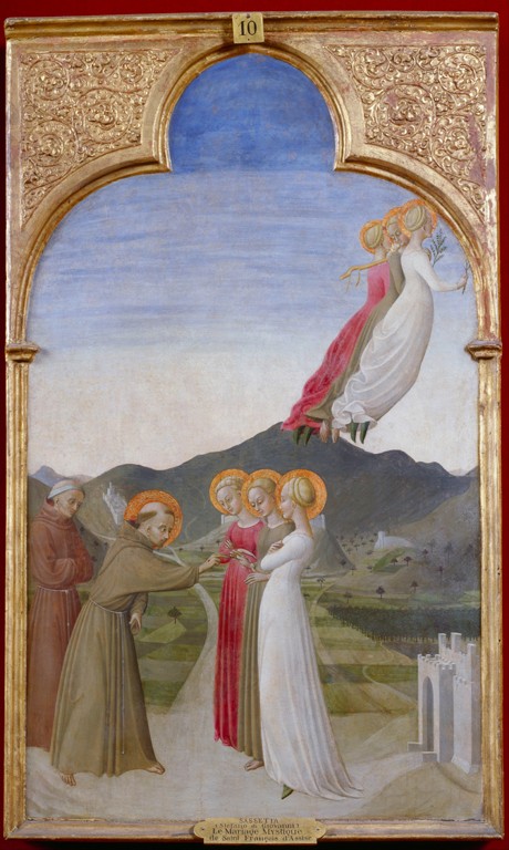 Die mystische Vermählung des heiligen Franziskus von Assisi von Sassetta