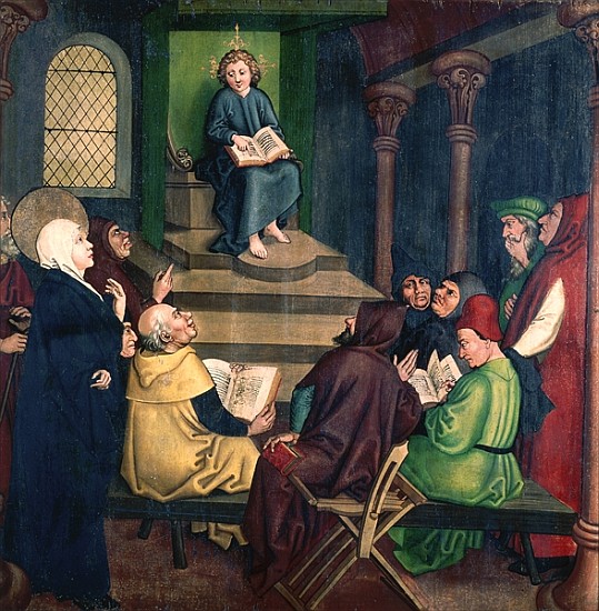 Jesus with the Doctors, from the Altarpiece of the Dominicans, c.1470-80 von (school of) Martin Schongauer
