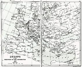 Europe in 1519, at the start of the Reformation, pub. John Bartholomew and Co., Edinburgh