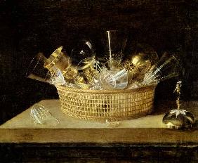 Still Life with a Basket of Glasses 1644