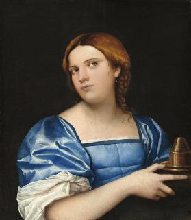 Porträt einer jungen Frau als weise Jungfrau 1510