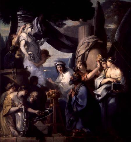 Solomon making a sacrifice to the idols von Sébastien Bourdon