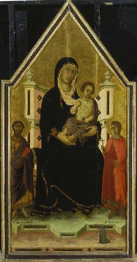 Madonna mit Kind und den heiligen Bartholomäus und Ansanus.
