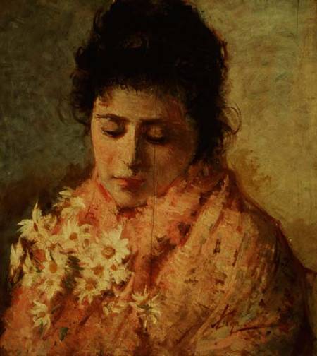 Portrait of a Woman (panel) von Silvestro Lega
