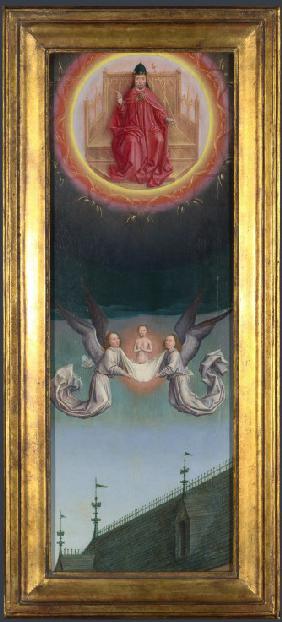 Die Seele des Heiligen Bertin wird in den Himmel getragen (Altarbild von Abtei St. Bertin)
