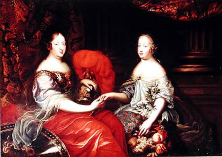 Portrait of Anne of Austria (1601-66) and her Niece and Step-daughter Marie-Therese of Austria (1638 von Simon Renard de Saint-Andre