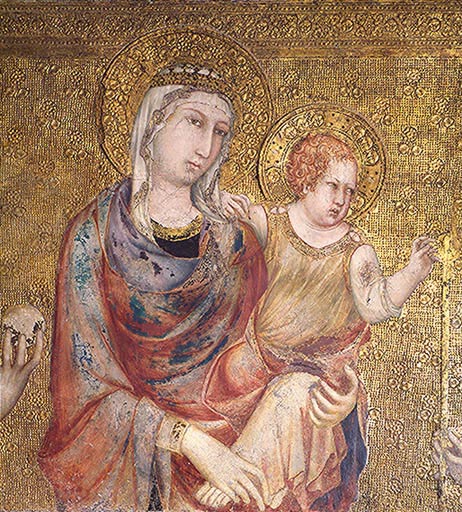 Madonna mit Kind und zwei Heiligen (aus dem Hause Anjou?) von Simone Martini