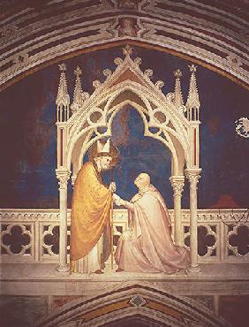 Der Kardinal Gentile da Montefiore huldigt dem hl. Martin von Tours 1320