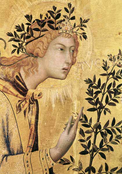 The Annunciation with St. Margaret and St. Asano, detail of the Archangel Gabriel 1333