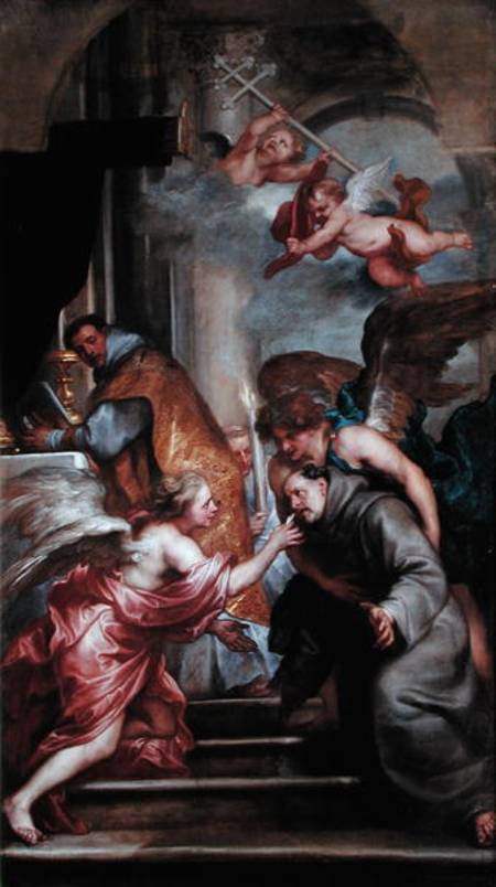 The Communion of St. Bonaventure (1221-74) von Sir Anthonis van Dyck