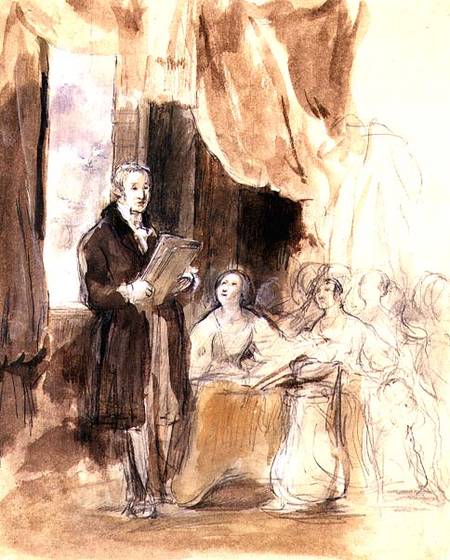 Sir Robert Peel Reading to Queen Victoria von Sir David Wilkie