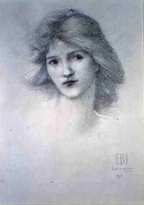 Female Head, study for 'The Car of Love' 1895 cil o
